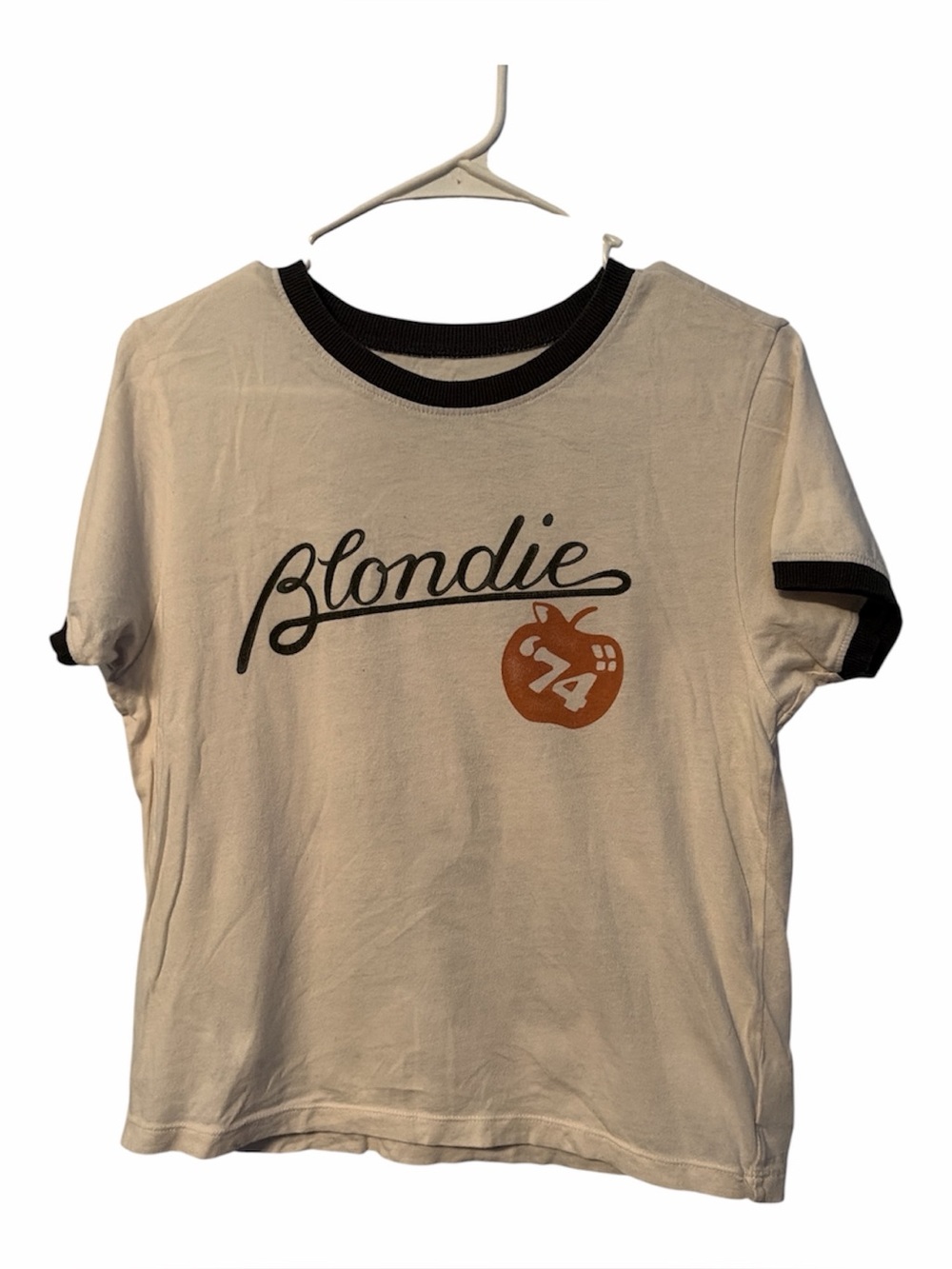 Blondie Retro Ringer Graphic T-Shirt Size Small Debbie Harry Punk New Wave